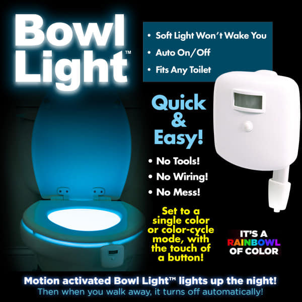 As Seen on TV Bowl Light Motion-Activated LED Toilet Light, 1 Each