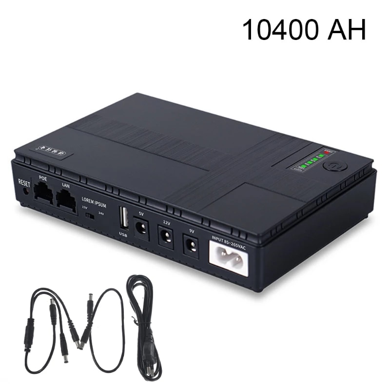 DC Mini UPS 5V/9V/12V/15/24 6 outputs WiFi Router/Smartphone/CCTV/IP  Telephone